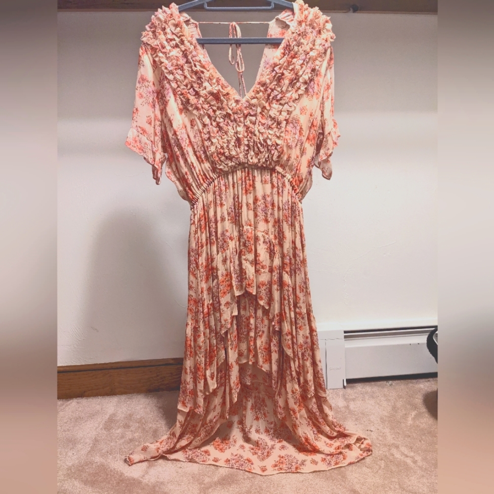 The Kooples peach-pink floral chiffon dress: never worn